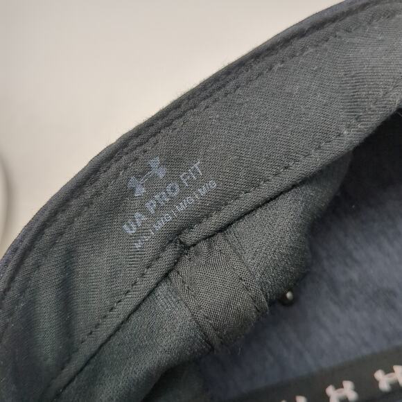 Under Armour Logo Fitted Baseball Hat Gray Large UA Pro Fit Vent Holes - Picture 9 of 9